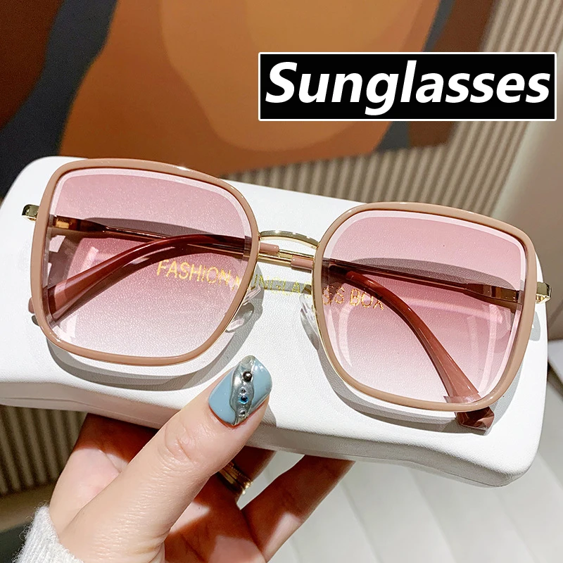 

Vintage Round Sunglasses Women Gradient Ocean Oversized Sun Glasses Female Fashion Luxury Brand Designer Mirror Clear Shades