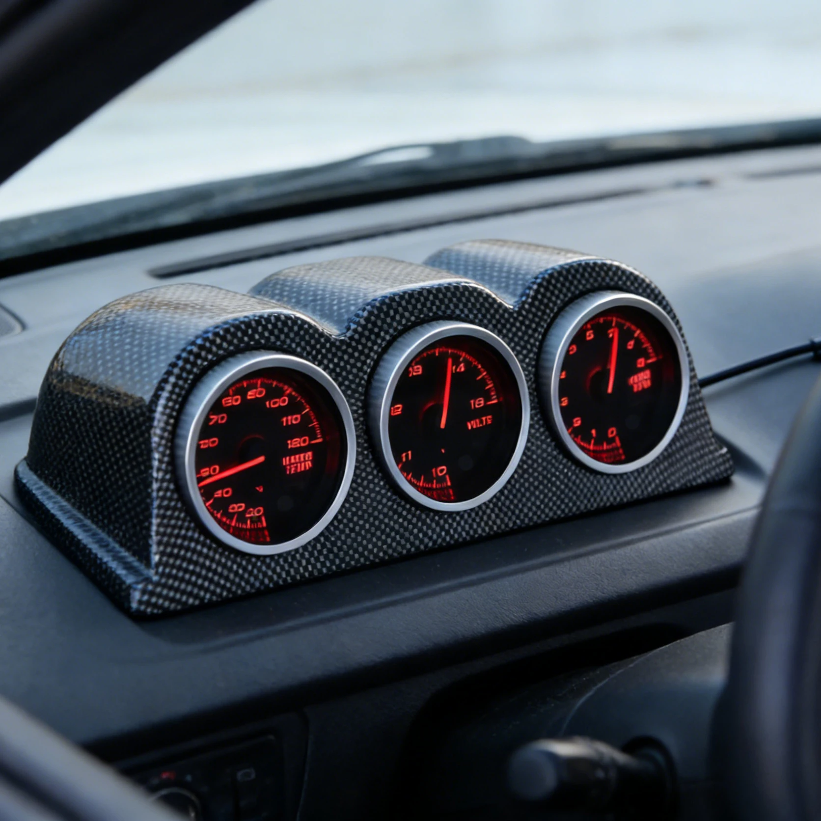 

Newest Car Gauge Multi Functional Dashboard Water Temp Volts RPM Universal Car Meter