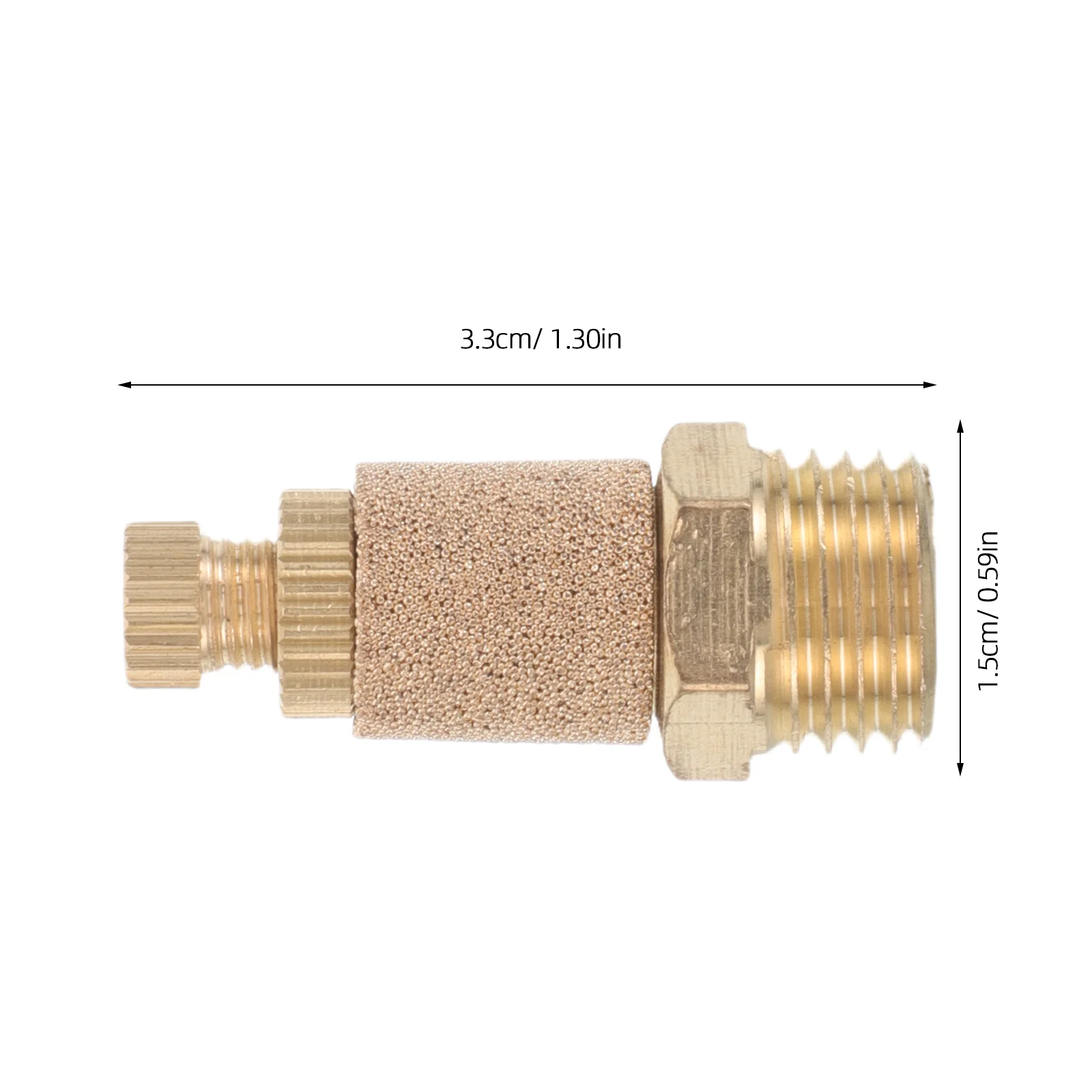ตัวกรองเสียงท่อไอเสียลมแบบทองเหลือง 5 ชิ้น อุปกรณ์เสริมเครื่องอัดอากาศแบบหกเหลี่ยม ข้อต่อท่อลม ตัวกรองเสียงเครื่องอัดอากาศ