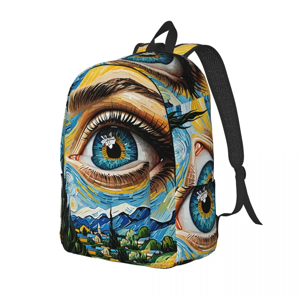 The Starry Night By Vincent Van Gogh Student Backpack School Bag Hiking Travel Daypack for Boys Girls Bookbag Shoulder Bags