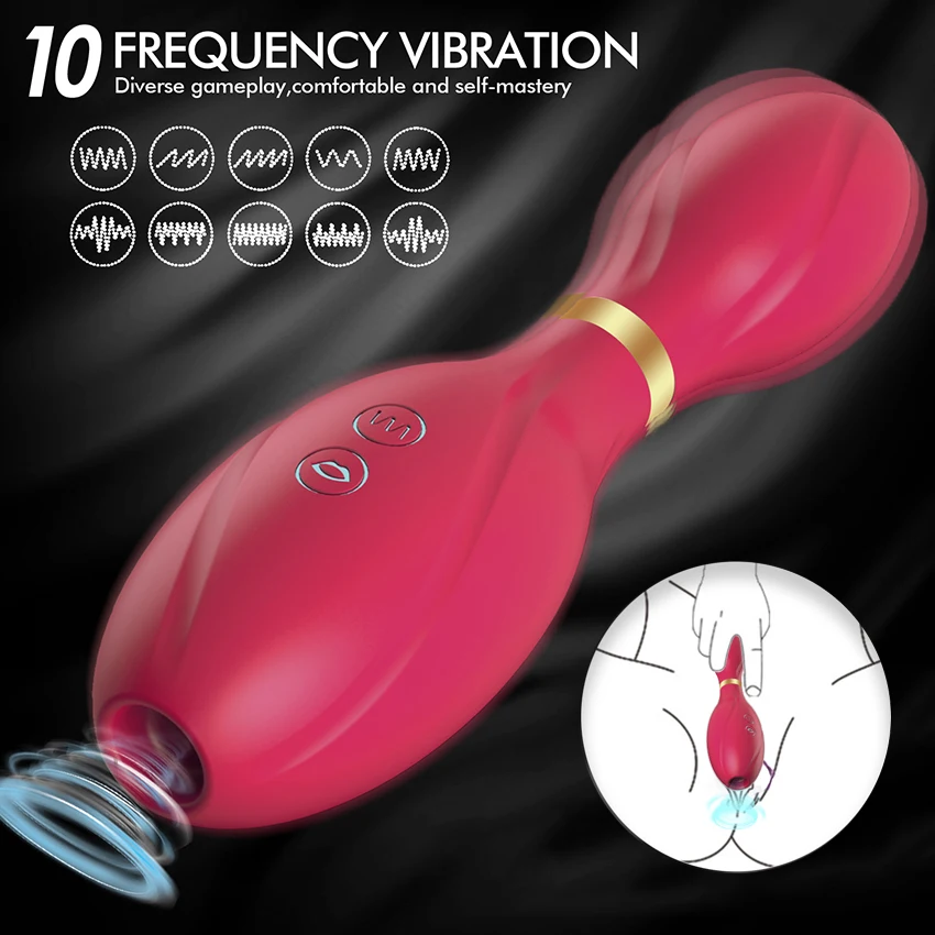 مص الهزاز 2 في 1 مدلك للنساء G بقعة الحلمة المهبل الحلمة مصاصة محفز البظر منتجات للبالغين الجنس لعب 18 + #1