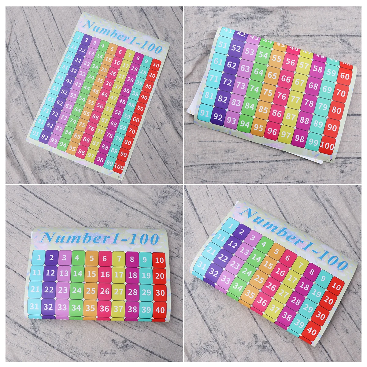 Numbers 1-100 Wall Chart Baby Education Bright Colorful Counting Poster for Preschool Learning Early Teaching Tool