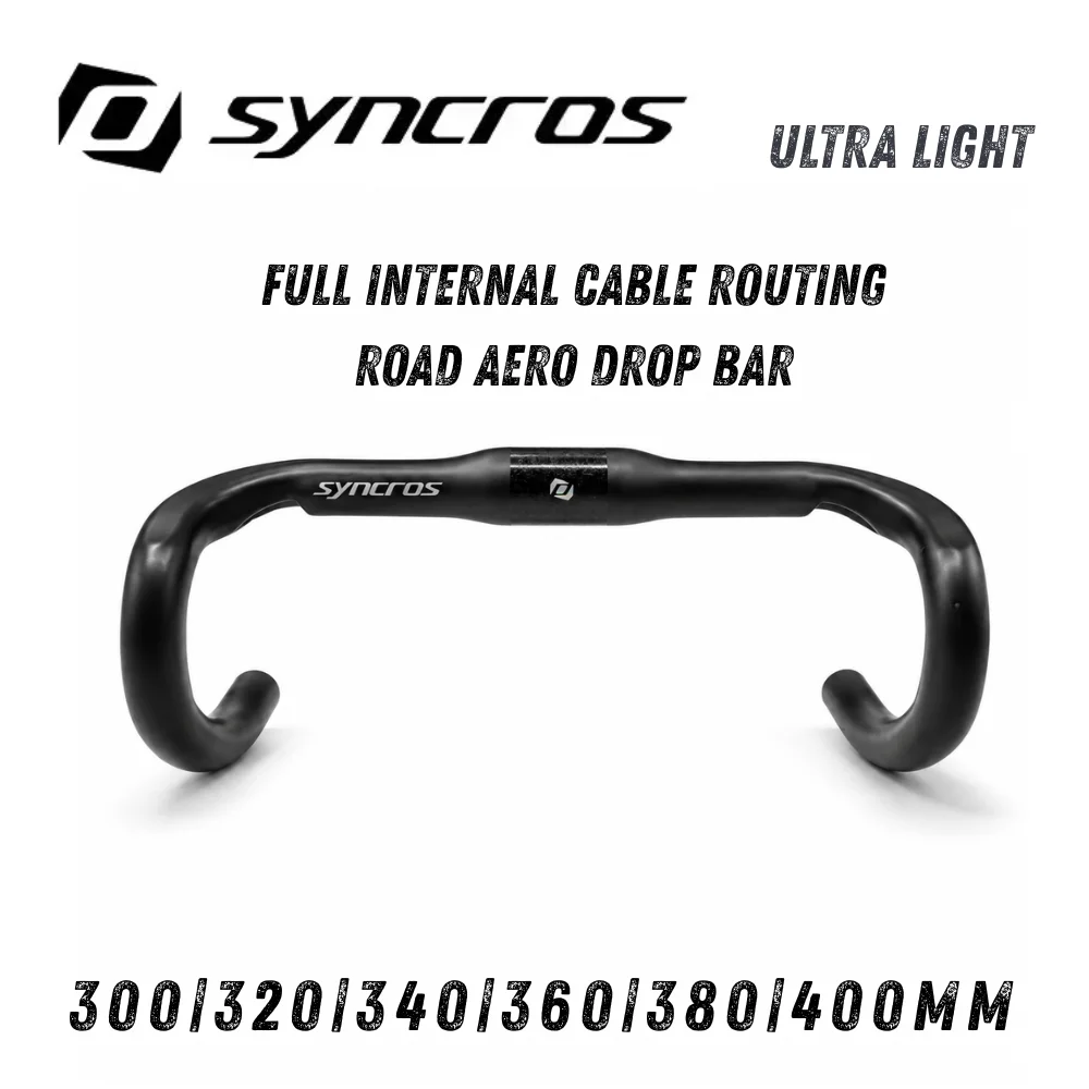 SYNCROS Ultra-light Road AERO DROP Bent BAR T1000 Carbon 31.8MM Handlebar Full Internal CABLE Routing 300mm REACH 75 Drop115MM