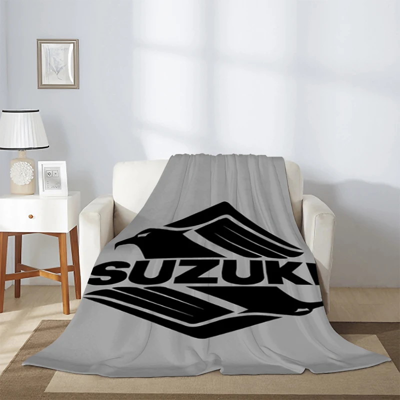 

S-Suzuki Logo Custom Blanket Fluffy Soft Blankets Giving Gifts to Family and Friends Microfiber Suitable for Sofa Beds Throw Bed