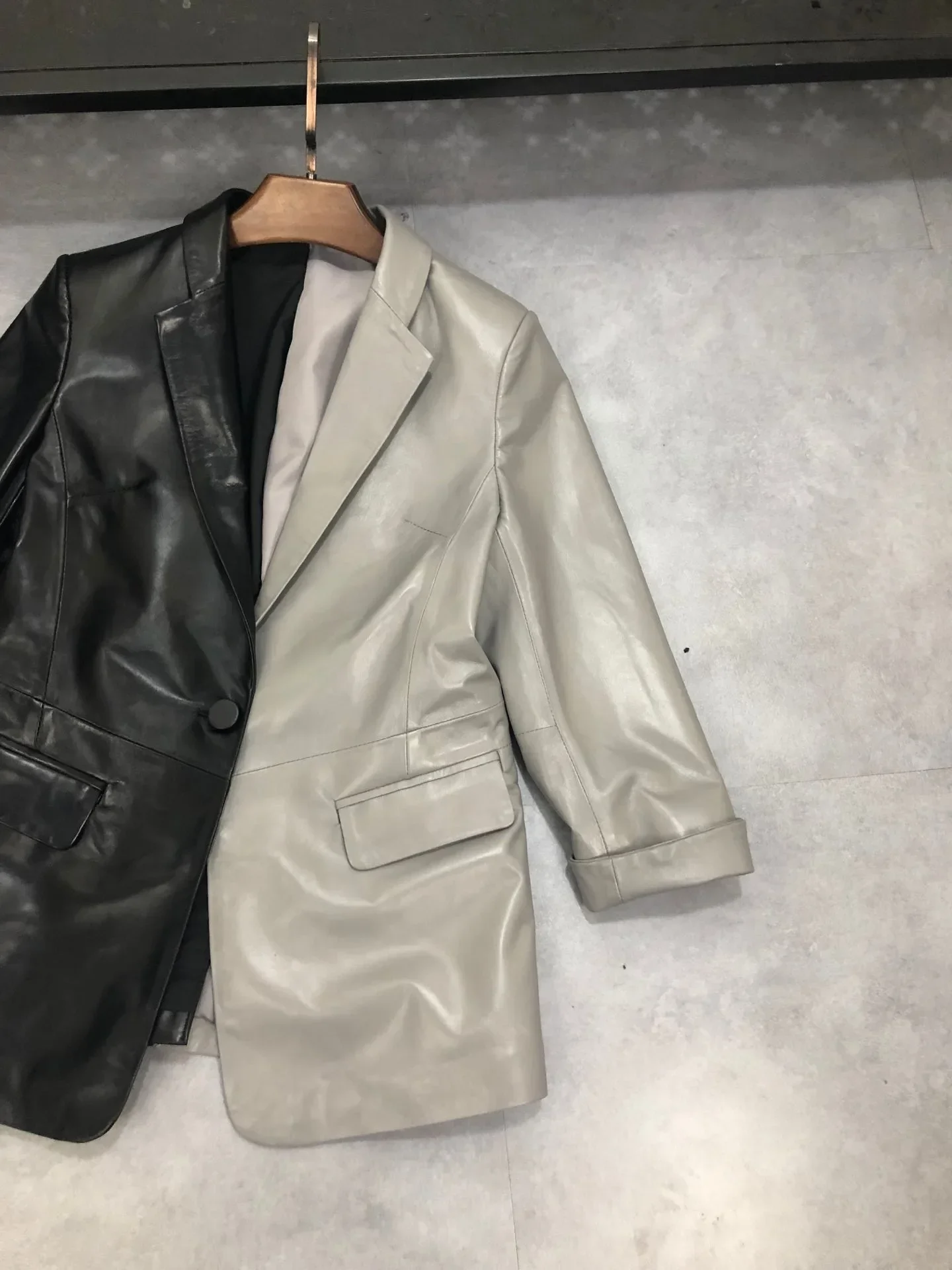 Blazer habillé en cuir véritable pour femme, manteau en peau de mouton véritable, vestes pour femme, Zjt2503, printemps et automne 2024