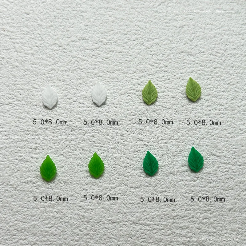 50pcs Simulation Small Leaf Resin Nail Charms Jewelry 4Colors Mini Leaf 3D Nail Art Decoration Supplies Parts Fashion Accessoies