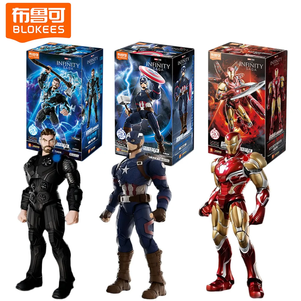 

Genuine Blokees Marvel Heroes Beyond Series Action Figures Captain America Iron Man Characters Anime Toy Birthday Gifts for Kids