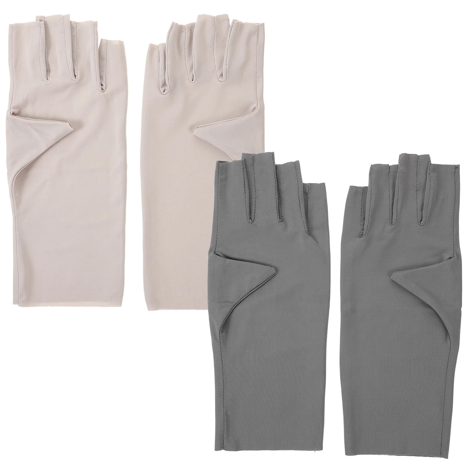 

2Pairs Protective Gloves for Manicure Uv Resistant Nail Women Fingerless Soft Skin-Safe Design Nail Art Accessory