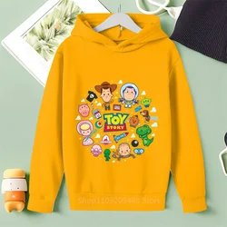 New Fall 2024 Disney Toy Story Buzz Lightyear Hoodies Casual Hip Hop Streetwear Long Sleeves Sweatshirts Boys Girls Tops Coats