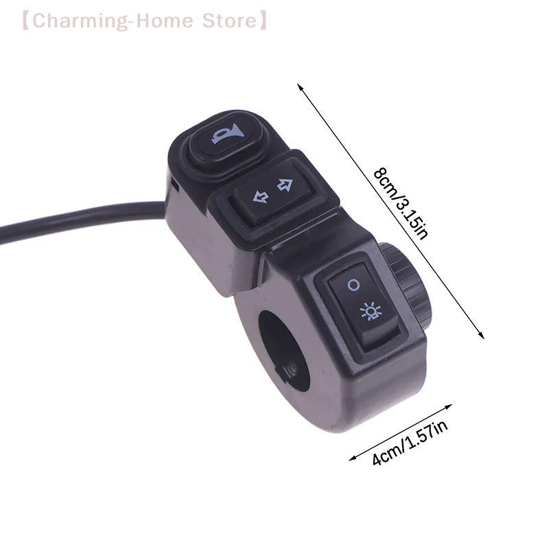 【M】DC12V 3 In1 Motorcycle Switch Quad Headlights Turn Signal Horn ON/OFF Button For Bike Scooter Electric Vehicle Moto Handlebar