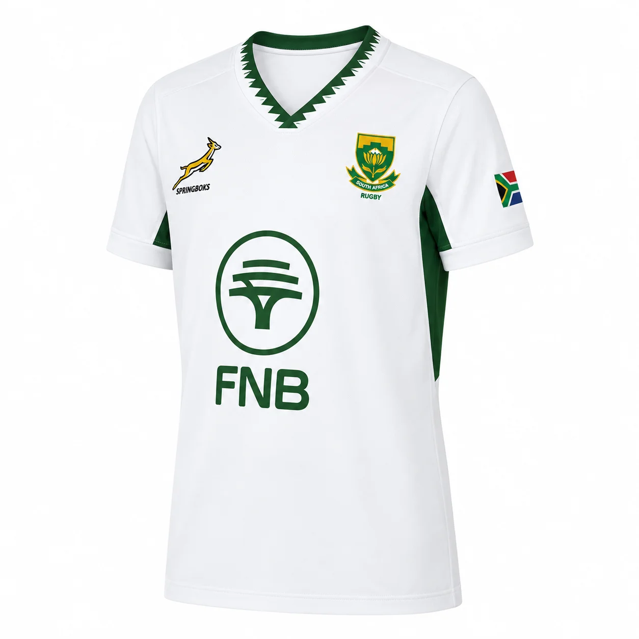 Rugby Jersey for Men White Dark Green Contrast Panels Short Sleeve V Neck Sports T Shirt for Training Casual Wear