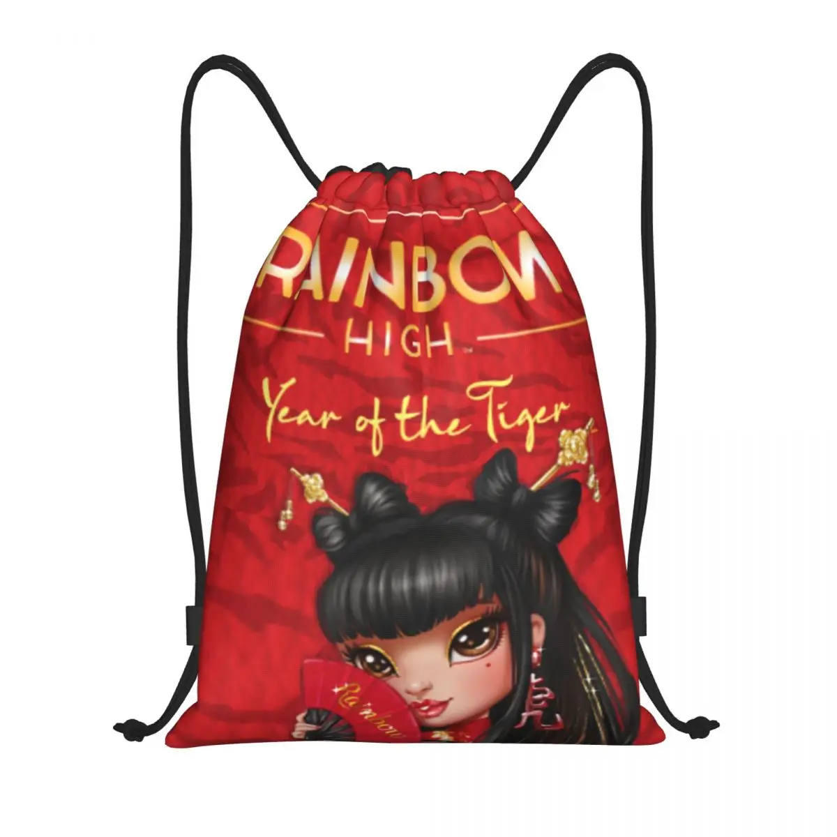 Rainbow High Chinese New Year Lily Cheng Drawstring Backpack Women Men Sport Gym Sackpack Portable Training Bag Sack