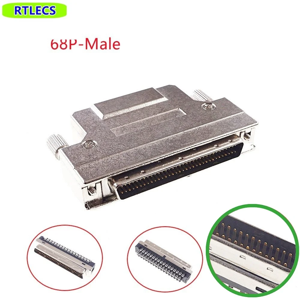 1 3 5 20 Piece SCSI Cable Adapter HPDB 68 100 Pin Male Plug Extension Computer Connector Wire Solder Zinc Alloy Metal Shell