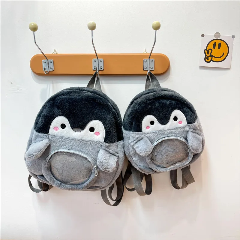 Penguin Cartoon Goth Harajuku Backpack Female Cute Jk Girl Ita Bag Doll Bag Pain Bag Action Figure Plush Mini Small School Bag