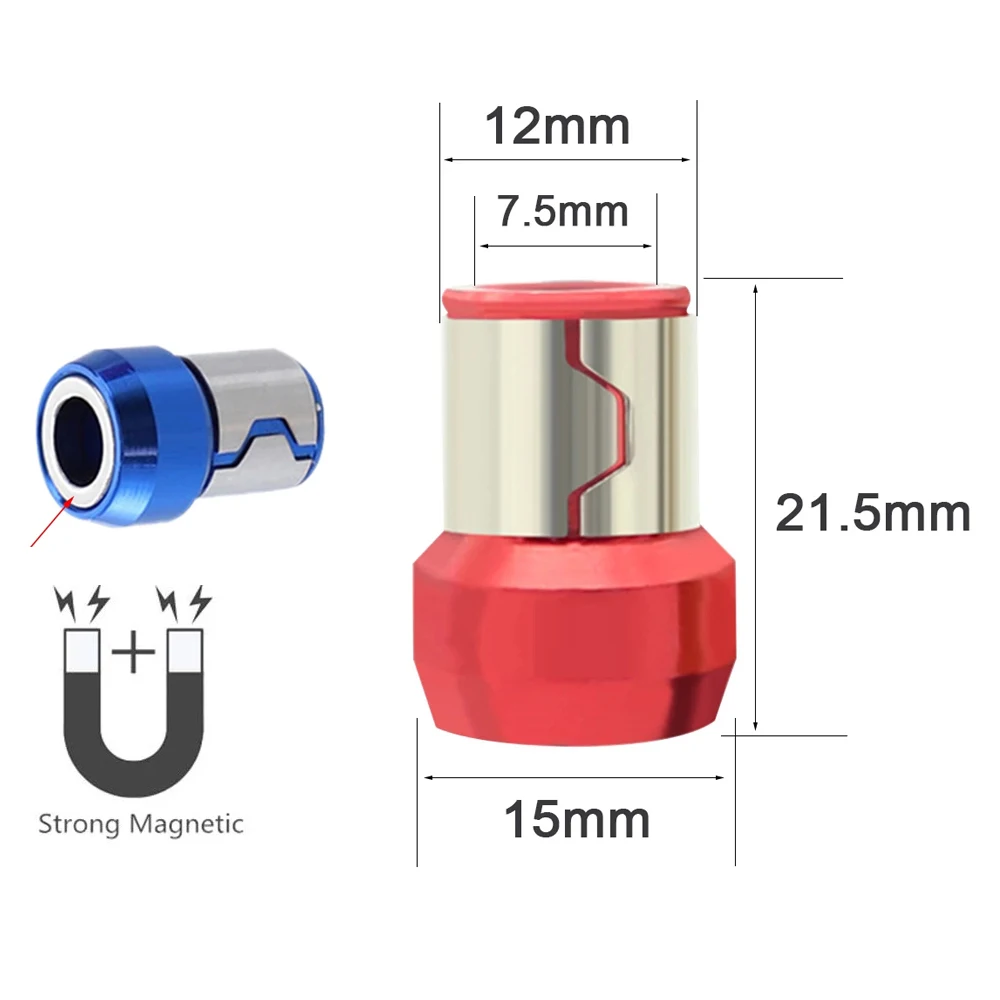 Magnetic Bit Holder Alloy Electric Magnetic Ring Screwdriver Bit for Phillip Drill Bit Anti-Corrosion Strong Magnetic Ring Tool