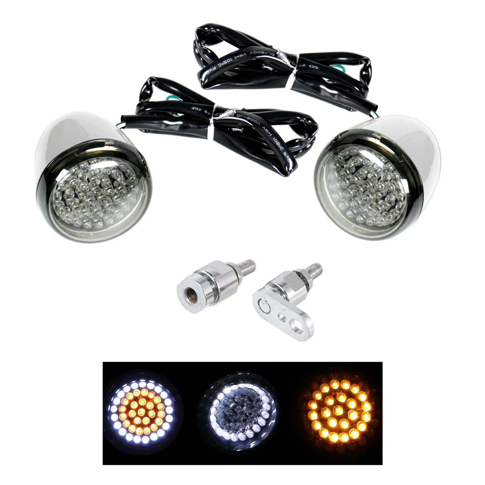 Front Turn Signals Bullet Indicator Light For Harley Dyna Softail Low Rider FXRS FXLR FLSTS Heritage Springer Sportster Custom