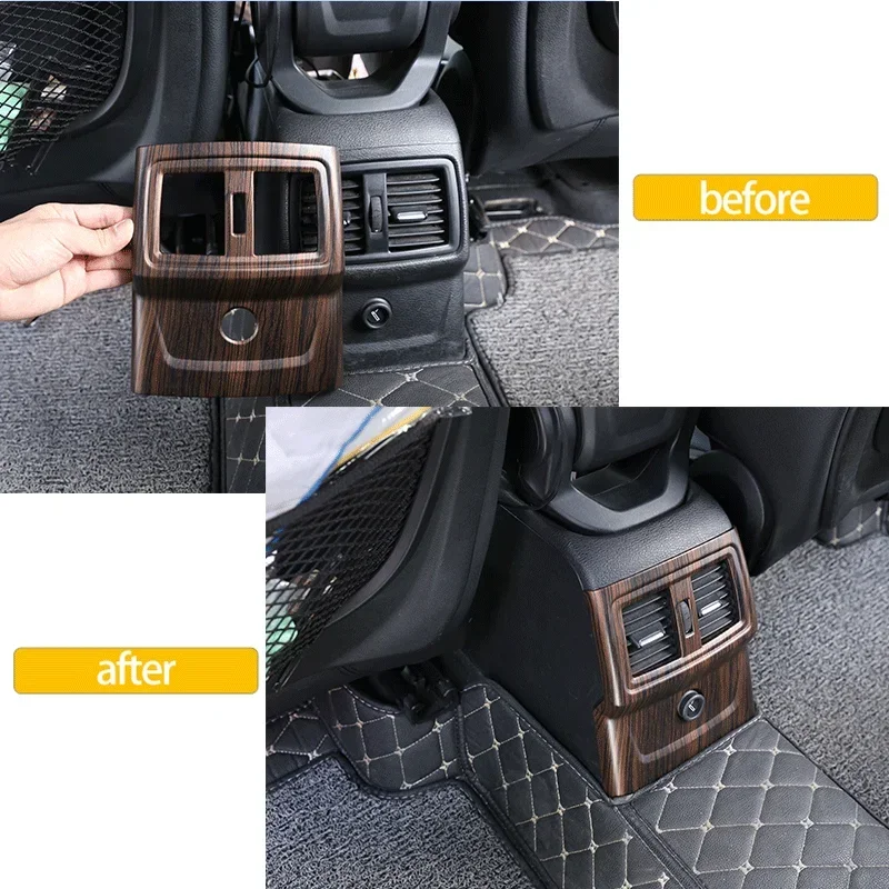 For 2016-2021 BMW X1 F48 X2 F47 ABS carbon fiber car styling rear air conditioner air outlet frame sticker car interior parts