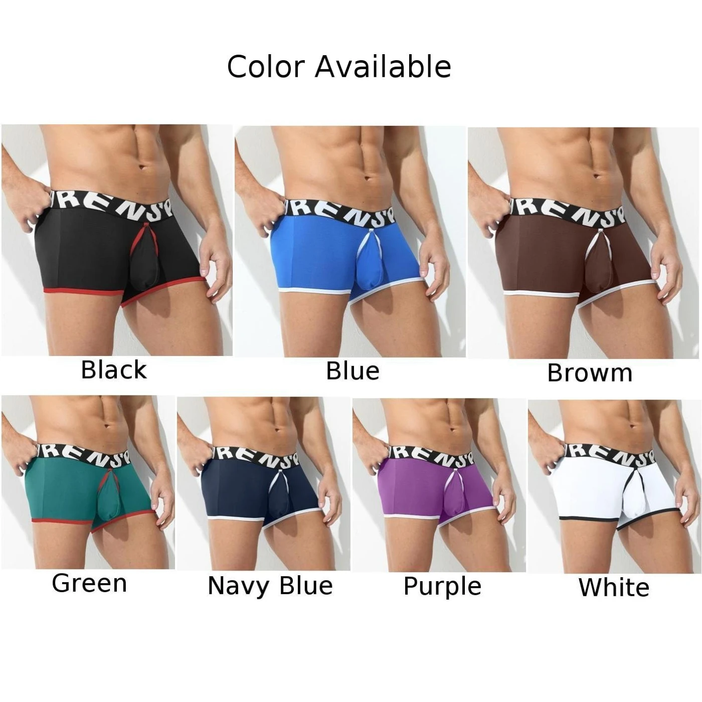 Mens Sexy Removable Cock Pouchshorts Middle Waist Underwear Briefs Open Back Underpants Panties Erotic Langerie