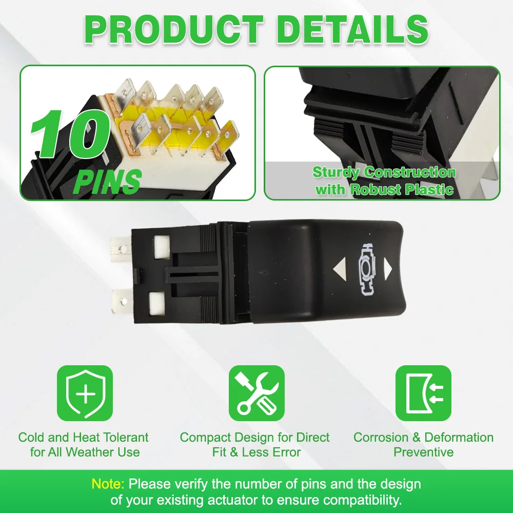 Plastic Black 10 Pins Engine Brake Level Rocker Switch for Kenworth Truck P27104017 Replacement