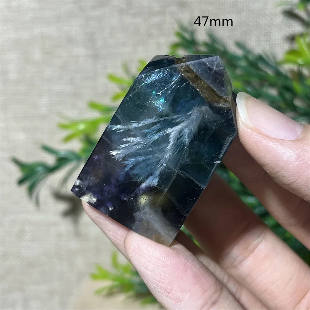 Natural Crystal Fluorite Feather Tower Point Wand Stone Quartz Decoration Reiki Gemstone High Quality Beauty Healing Home