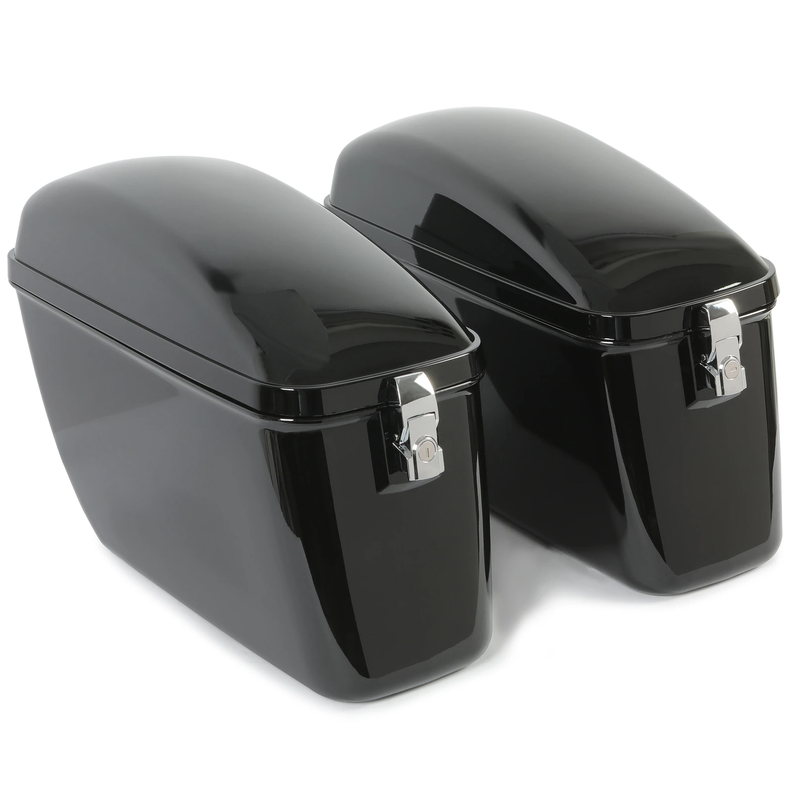 Black Large Hard Saddle Bag For Harley Sportster Softail Dyna V-star Shadow