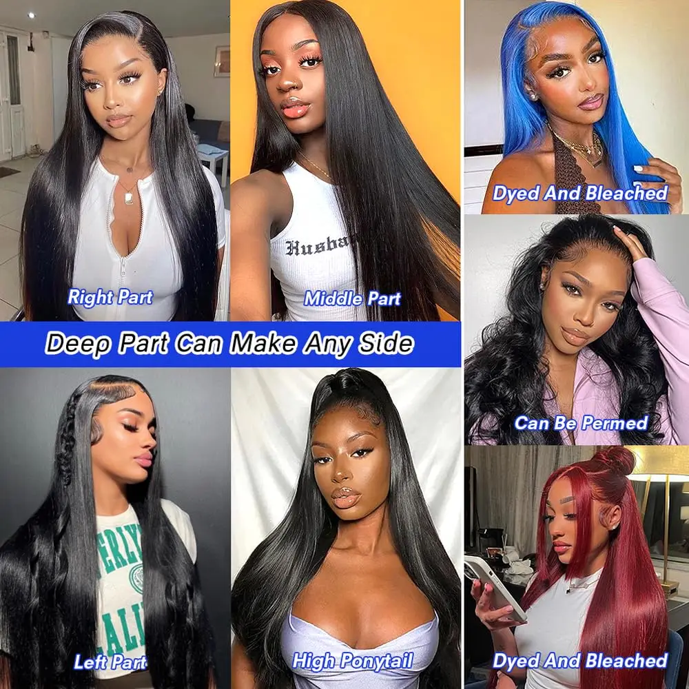 Straight Lace Front Wig 13x4 Hd Transparent Lace Frontal Wig Preplucked Human Hair Wigs Wigs For Black Women