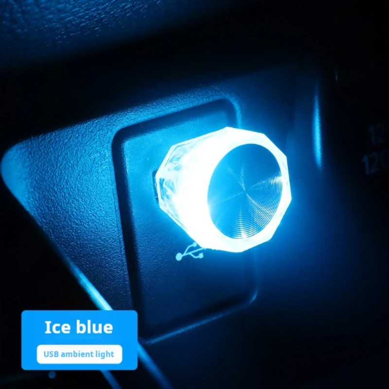 

Car USB lighting Portable Light led interior Car Ambient Light Decorative Atmosphere Blue ice Lamp Plug Play for PC Computer