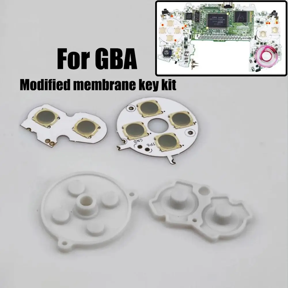 Teclados de botão de jogo universal, membrana condutora, peças de reposição duráveis, A-B, D-Pad para Gameboy, GBA, acessórios