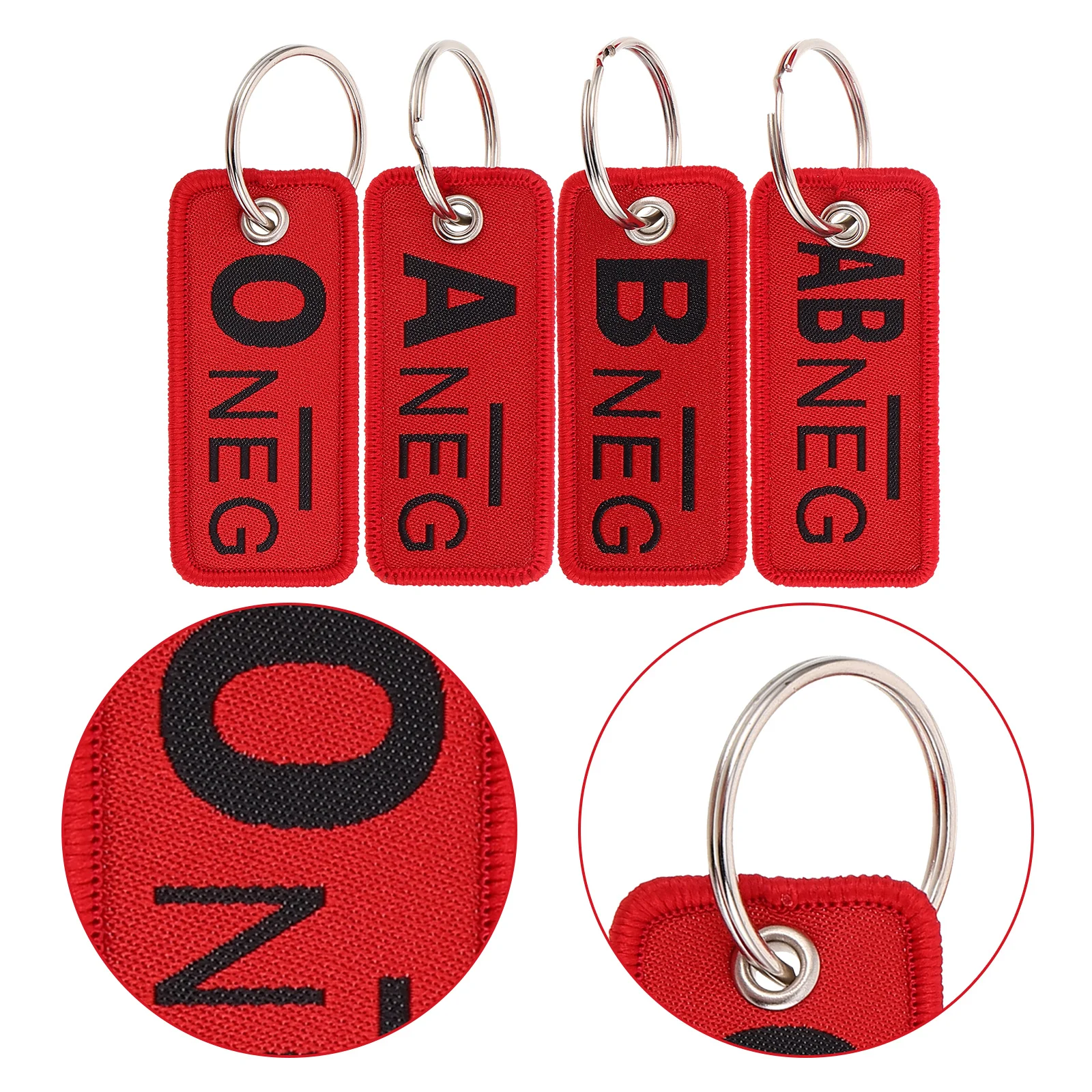 

4Pcs Blood Group Type Keychains Pendant Key Holder Novelty Halloween Vampire Party Favors Doctor Nurse Assistant Bag