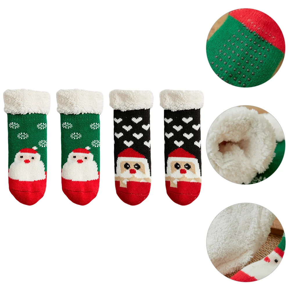 

Christmas Anti Toddler Kids Warm Gifts Grip Christmas Kids Floor Socks Thickened Floor Socks Women