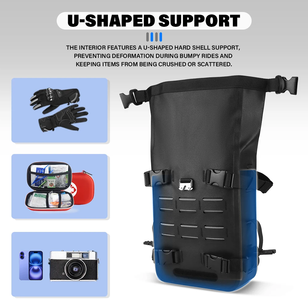 Universal  TPU Composite Fabric Waterproof Tool Storage Bag Motorcycle Waterproof Frame Crash Bars Side Bag For Yamaha For Honda