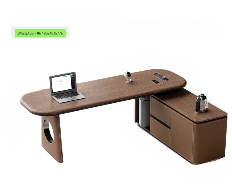 Italian minimalist corner desk home study furniture set combination retro style computer desk