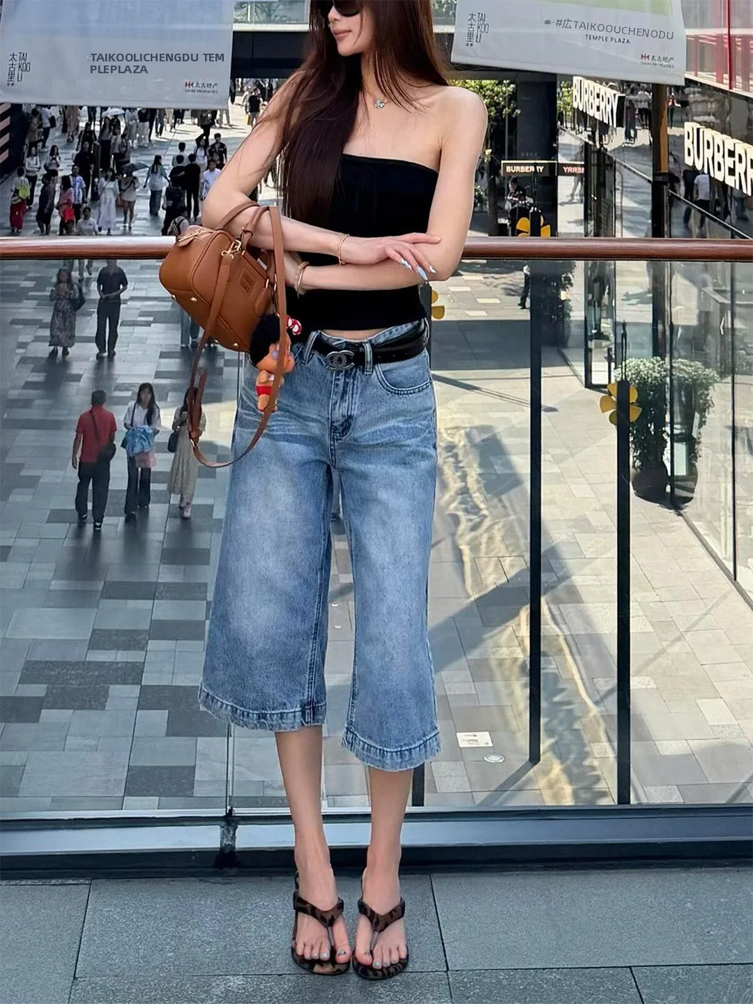 Retro American Washed Blue Jeans High Waist Straight Leg Loose Fit Women's Slim Version Summer Casual High Quality Denim