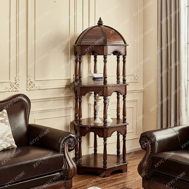 XX discounts  all solid wood jewelry cabinet, black walnut, hexagonal jewelry cabinet shelving corner cabinet