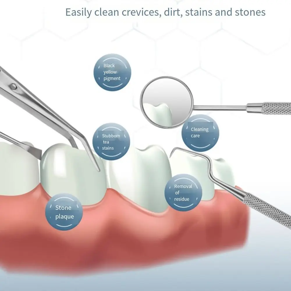 مجموعة أدوات طب الأسنان الاحترافية ، مرآة الأسنان ، حساب التفاضل والتكامل ، مزيل ، نظافة ، تنظيف الأسنان ، 5 = البلاك ، مجموعة