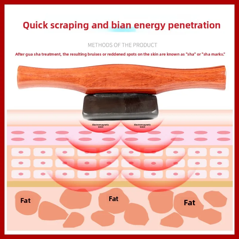 220V Beauty Instrument Bianstone Scraping Knife Electric Heating Scraper Double Handle Warm Moxibustion Instrument Gua Sha Tools