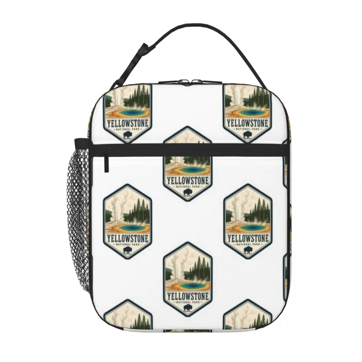 Hot Sale Yellowstone National Park Vintage Hiking Travel Badge Outdoor Style Meal Bag Backpacking Durable Lunch Bag