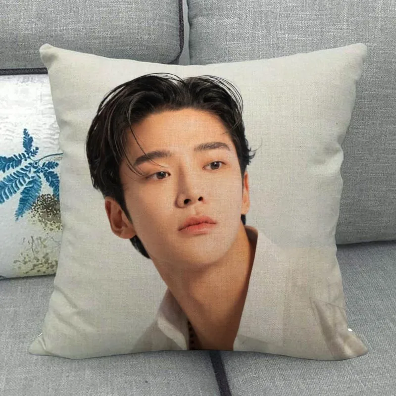 Custom Rowoon Pillowcase Wedding Decorative Cotton Linen Pillow Case For Home PillowCover 45X45(One Sides)