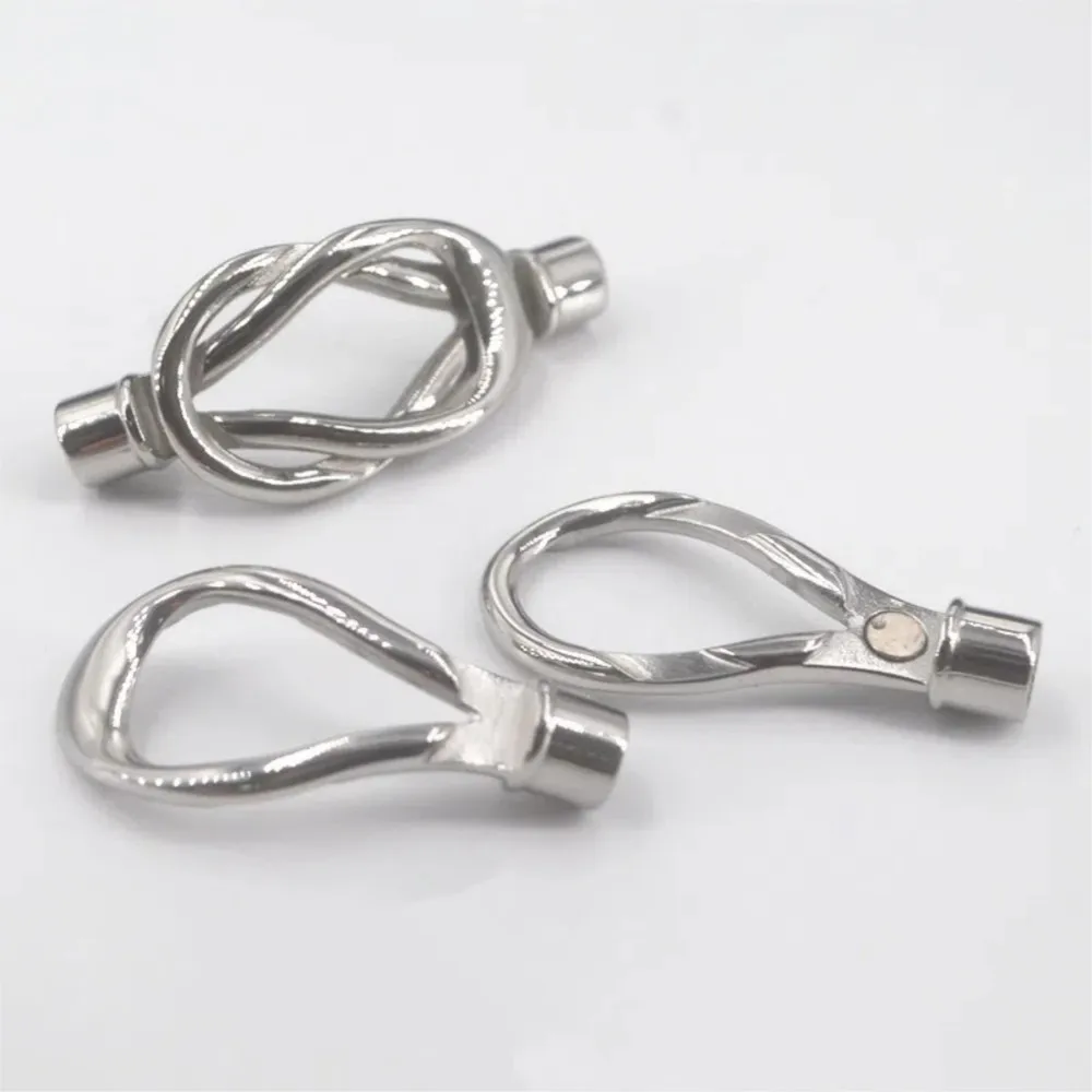 1 Buah 5Mm/6Mm Lubang Baja Tahan Karat Konektor Gelang Gesper Magnetik Kait Gesper untuk Tali Kulit DIY Gelang Temuan Perhiasan