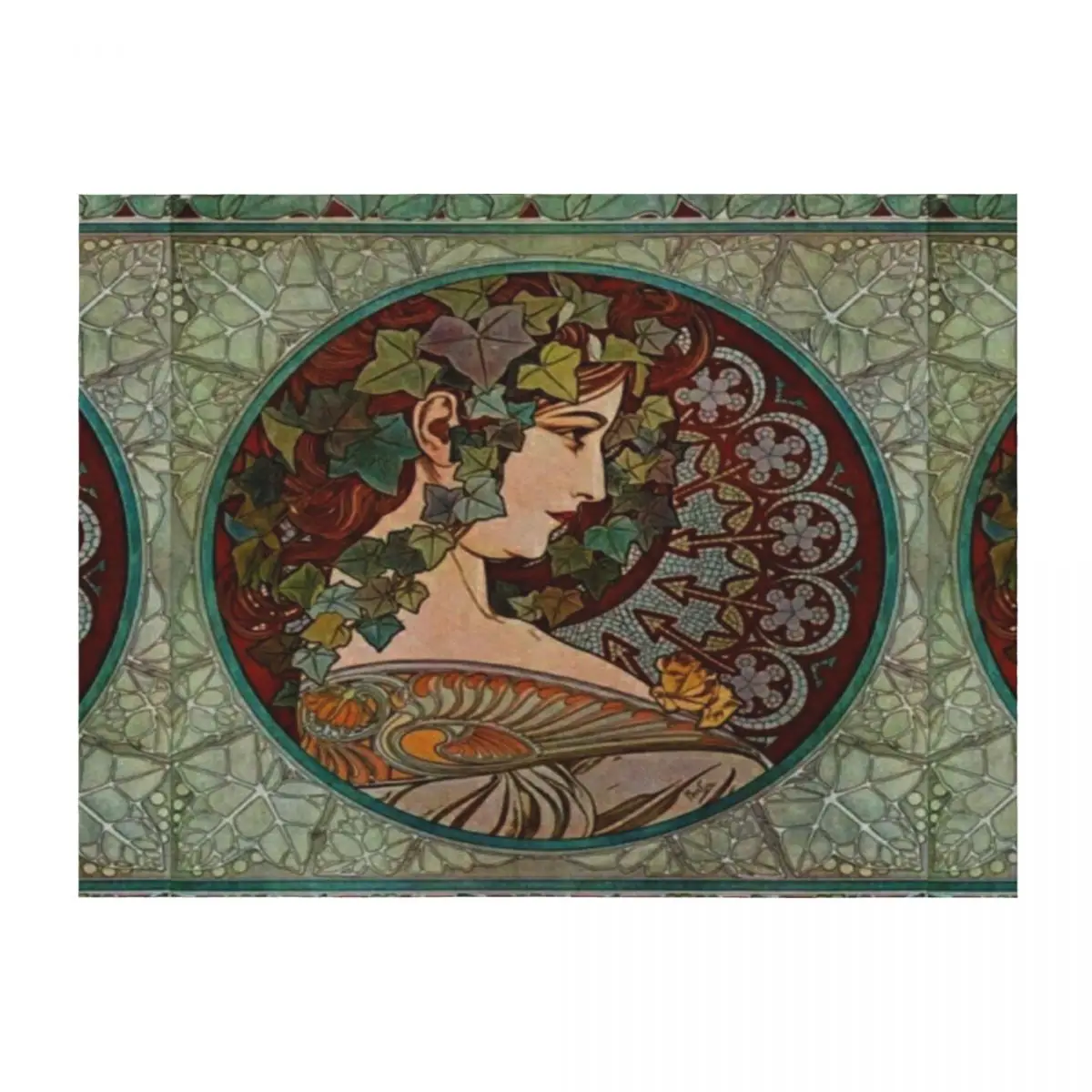 

Alphonse mucha - lvy, 1860 - 1939 Throw Blanket Single Luxury Flannel Fabric Travel Blankets
