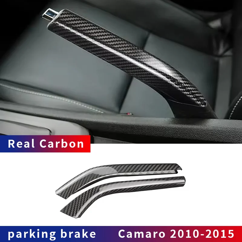 

For Chevrolet Camaro Real Dry Hard Carbon Fiber Handbrake Grips Cover Trim Interior Accessories modification interio10-15