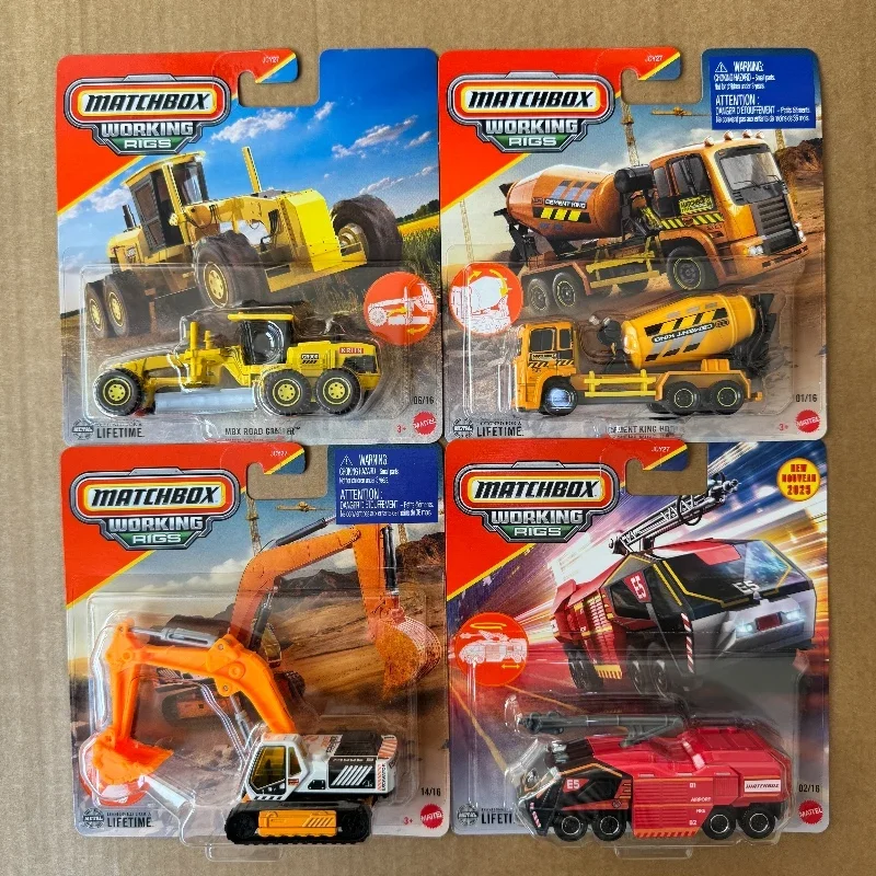 Mattel Matchbox Jcy27 vehículo de ingeniería serie 1/64 motor de bomberos coche excavadora camión mezclador coche coleccionable vehículo fundido a presión Juguetes