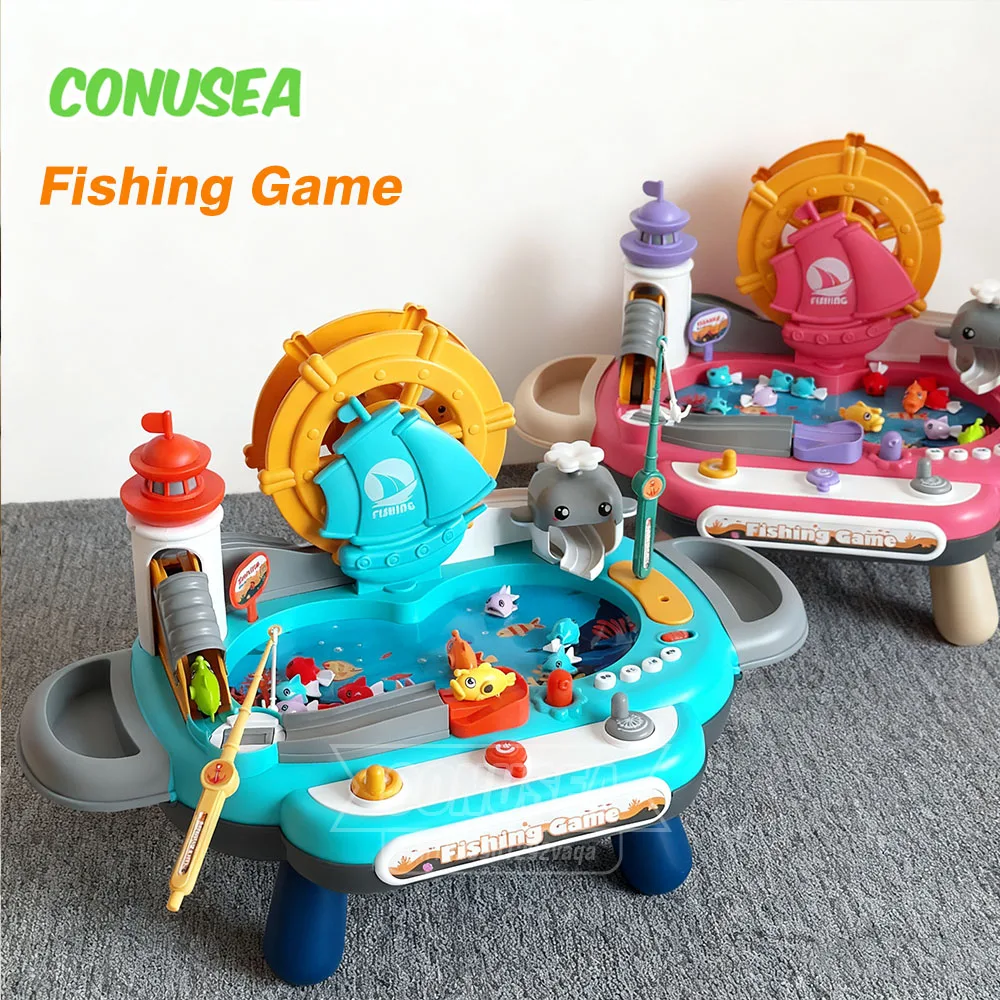 Gioco di pesca Giocattoli magnetici elettrici per pesci per bambini con musica Giocattoli educativi per bambini per bambini Piccoli Ragazzi Regali Ragazze