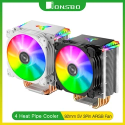 JONSBO CR-1400 CPU Cooler PC Radiator 4 Heat Pipe Tower 5V3Pin CPU Cooler ITX Air-cooled Intel LGA1700 115X 1200 AM4 Coolig Fan