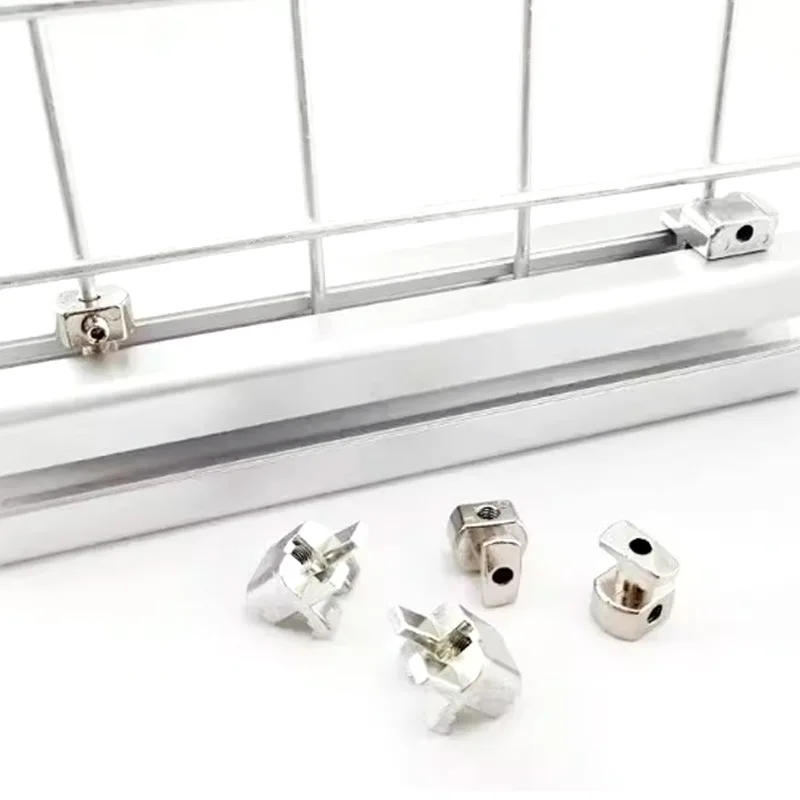 Wire Mesh Fixing Block Fastening Clamp M5 Set Screw Security Mesh Fixing Block Fit for 3030 4040 4545 Profile Fence Accessories