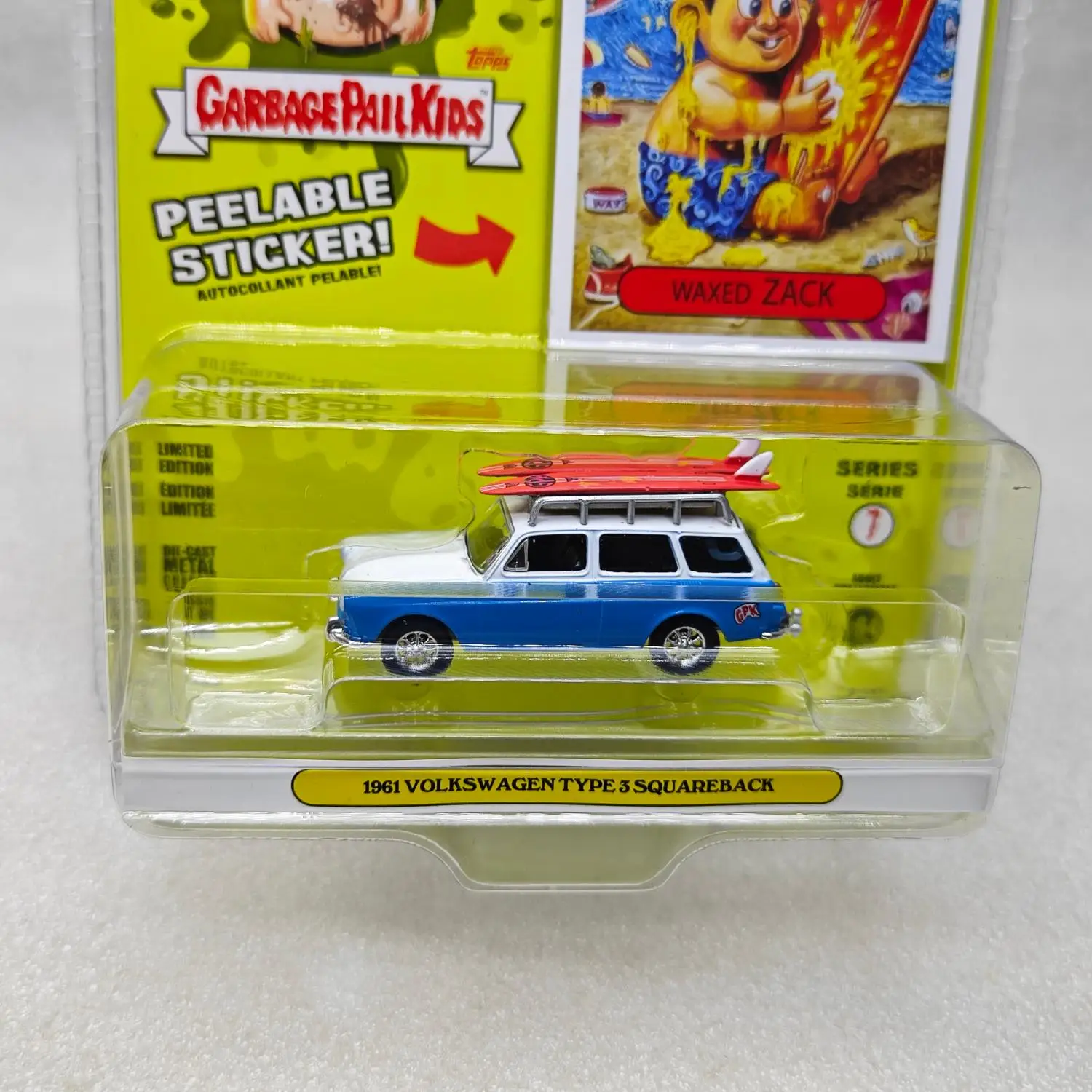 GreenLight 1:64 Trash Can Series 7 - Waxed Zack -1961 Volkswagen T3 Squareback Diecast Alloy Car Model Collectible
