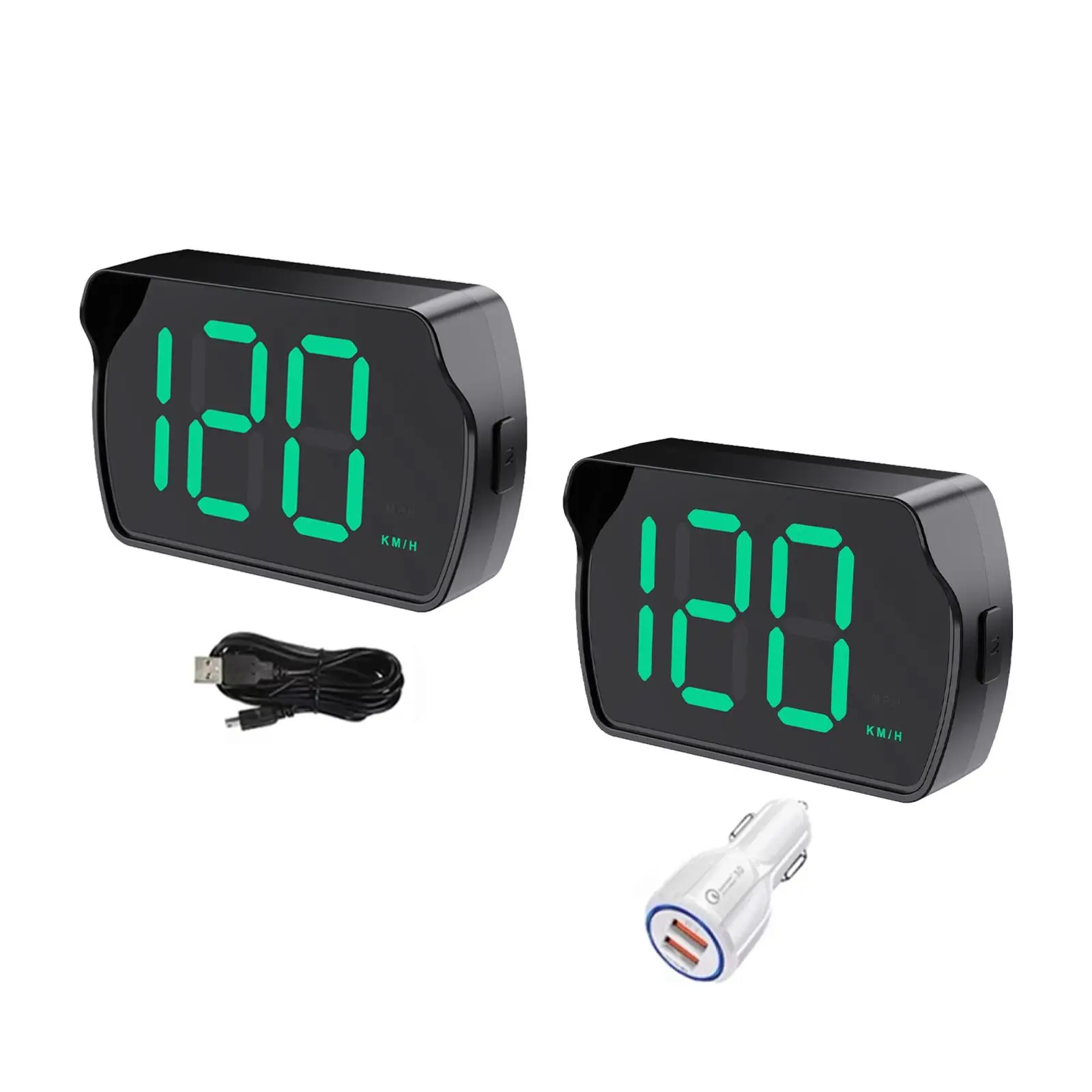 Compact Head Up Display Speedometer MPH KMH Digital Odometer Big Font Plug and Play for Automotive Vehicles
