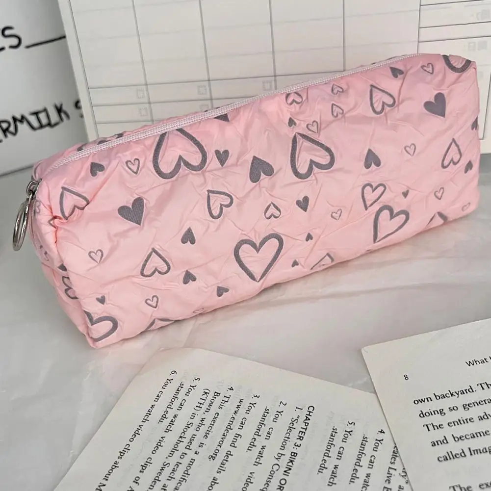 منظم قلب منقوش للطلاب ، حقيبة أدوات مكتبية الحب ، مقلمة للوازم المدرسية ، منظم ساحر