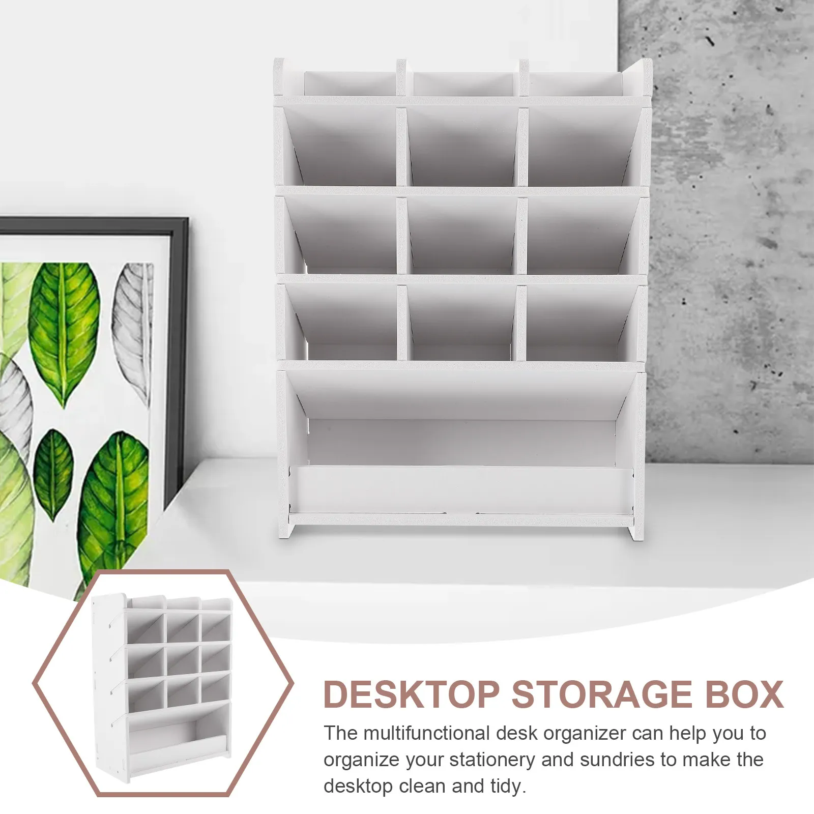 Large Capacity Compartment Desk Organizer Box Multifunctional Stationery Storage Rack for Office Home School Desktop