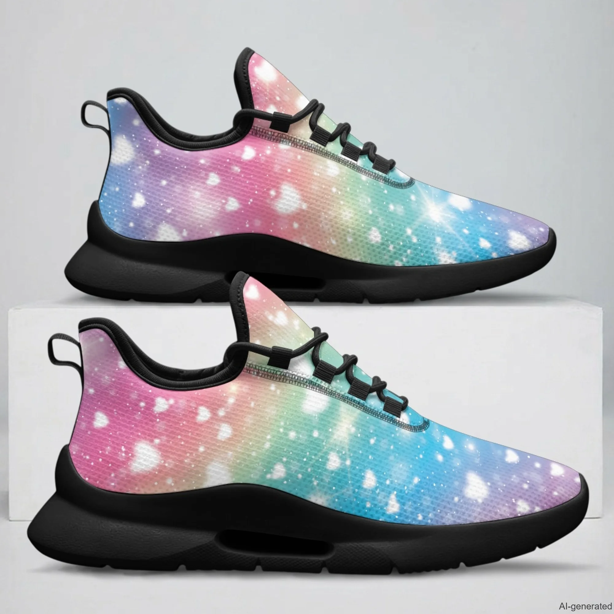 XIXIRIMIDO Sports Shoes Lace-up Casual Shoes Tennis Female Medical Nurse Shoes Mesh Sneakers Men Rainbow Shoes for Woman 35-48